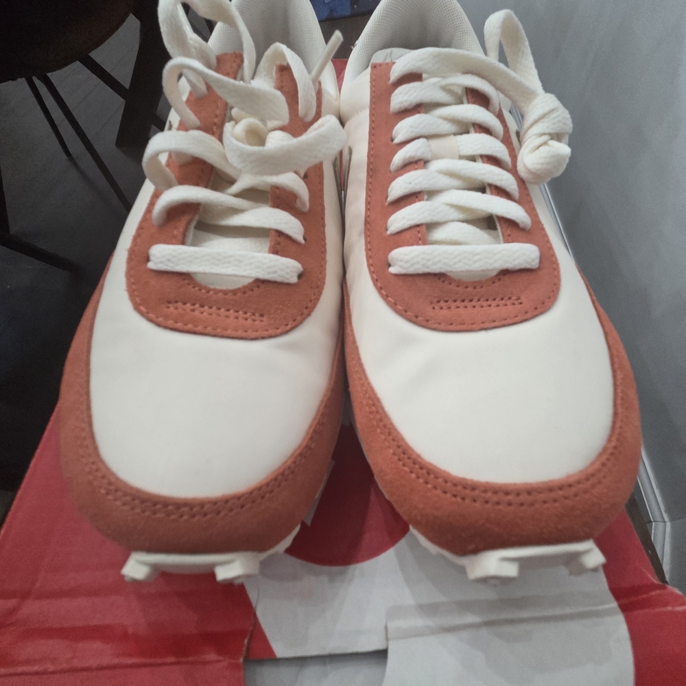Nike Women's Sneakers - Cream and Orange